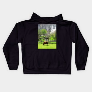 Cows - Cow Grazing in Pasture in Spring Kids Hoodie